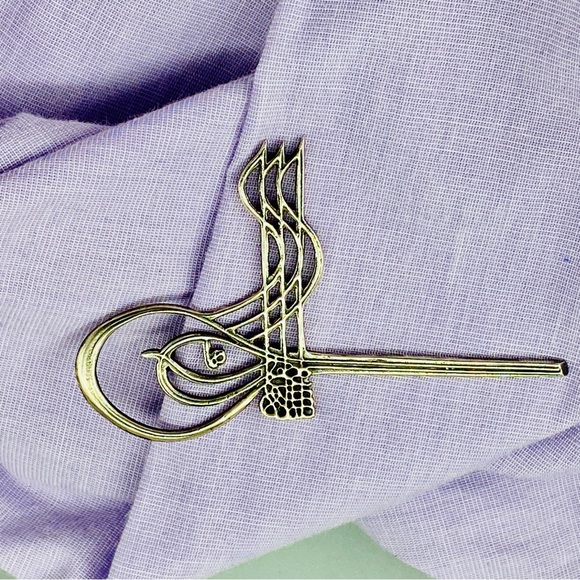 Vintage Turkish Ottoman Tie Clip Sultan Tughra Sterling Silver Suleiman Insignia - Picture 14 of 16